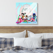 Tien Titans gaan! | Tentacled Monster-benaderingen Canvas Afdruk (Insitu (Slaapkamer))