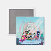 Tien Titans gaan! | Tentacled Monster-benaderingen Magneet (Voorkant / Achterkant)