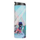 Tien Titans gaan! | Tentacled Monster-benaderingen Thermosbeker (Geroteerd rechts)