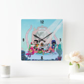 Tien Titans gaan! | Tentacled Monster-benaderingen Vierkante Klok (Huis)