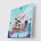 Tien Titans gaan! | Tentacled Monster-benaderingen Vierkante Klok (Hoek)