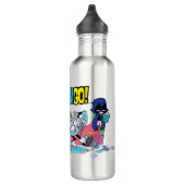 Tien Titans gaan! | Tentacled Monster-benaderingen Waterfles (Rechts)