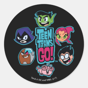 Tien Titans gaan!   Titans Head Pattern Ronde Sticker