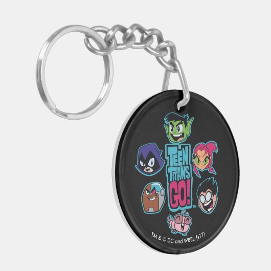 Tien Titans gaan! | Titans Head Pattern Sleutelhanger (Voorkant Links)