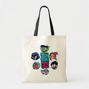 Tien Titans gaan! Titans Head Pattern Tote Bag