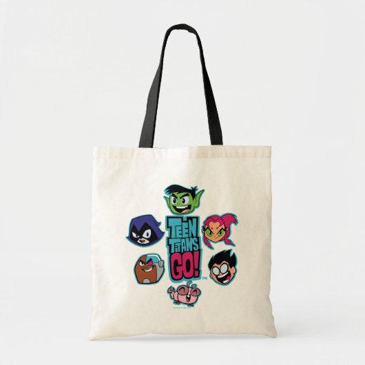 Tien Titans gaan! | Titans Head Pattern Tote Bag (Voorkant)