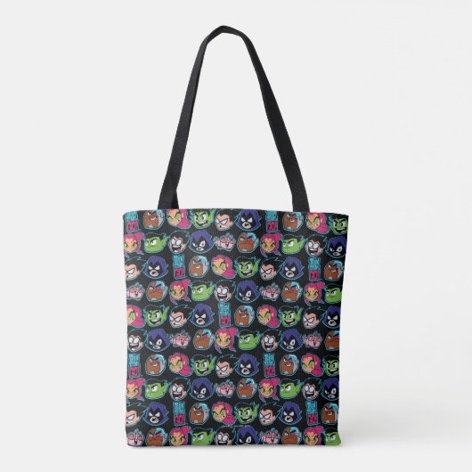 Tien Titans gaan! | Titans Head Pattern Tote Bag (Achterkant)