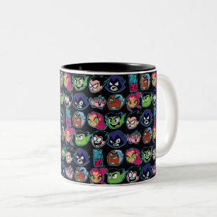 Tien Titans gaan! Titans Head Pattern Tweekleurige Koffiemok