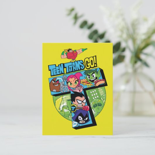 Tien Titans gaan! | Titans Tower Collage Briefkaart (Staand voorkant)