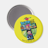 Tien Titans gaan! | Titans Tower Collage Magneet (Voorkant / Achterkant)