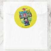 Tien Titans gaan! | Titans Tower Collage Ronde Sticker (Tas)