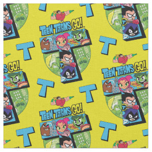 Tien Titans gaan! Titans Tower Collage Stof