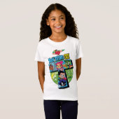 Tien Titans gaan! | Titans Tower Collage T-shirt (Voorkant volledig)