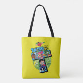 Tien Titans gaan! | Titans Tower Collage Tote Bag (Achterkant)