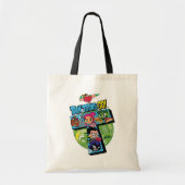 Tien Titans gaan! | Titans Tower Collage Tote Bag (Voorkant)