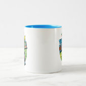 Tien Titans gaan! | Titans Tower Collage Tweekleurige Koffiemok (Center)