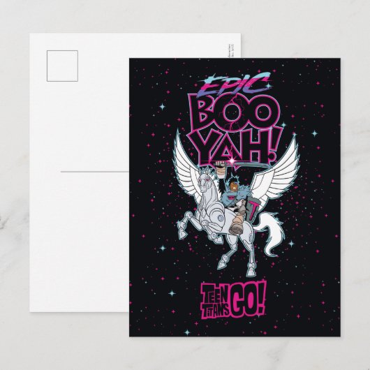 Tien Titans gaan! | Warrior Cyborg Riding Pegasus Briefkaart (Voorkant / Achterkant)