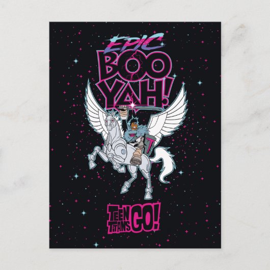 Tien Titans gaan! | Warrior Cyborg Riding Pegasus Briefkaart (Voorkant)