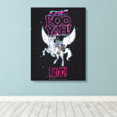 Tien Titans gaan! | Warrior Cyborg Riding Pegasus Canvas Afdruk (Insitu (Houten vloer))