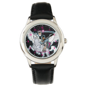 Tien Titans gaan!   Warrior Cyborg Riding Pegasus Horloge