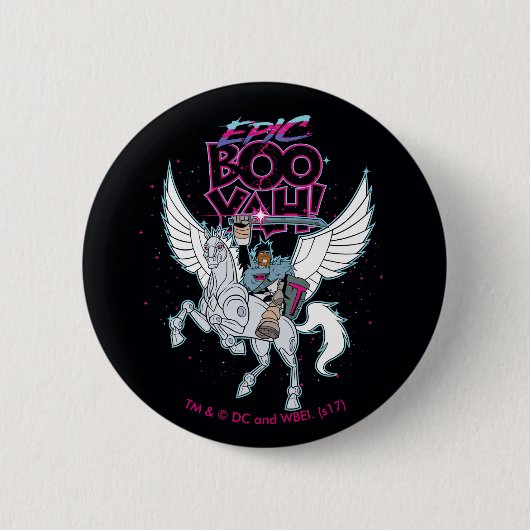 Tien Titans gaan! | Warrior Cyborg Riding Pegasus Ronde Button 5,7 Cm (Voorkant)
