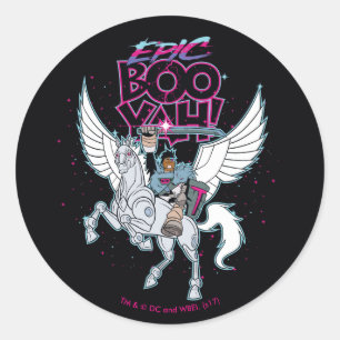 Tien Titans gaan!   Warrior Cyborg Riding Pegasus Ronde Sticker