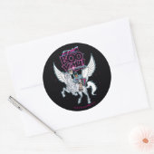 Tien Titans gaan! | Warrior Cyborg Riding Pegasus Ronde Sticker (Envelop)
