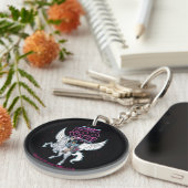 Tien Titans gaan! | Warrior Cyborg Riding Pegasus Sleutelhanger (Voorkant Rechts)