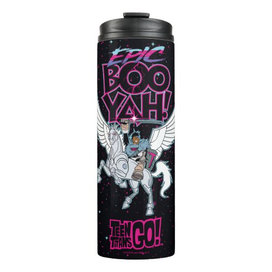 Tien Titans gaan! | Warrior Cyborg Riding Pegasus Thermosbeker (Voorkant)