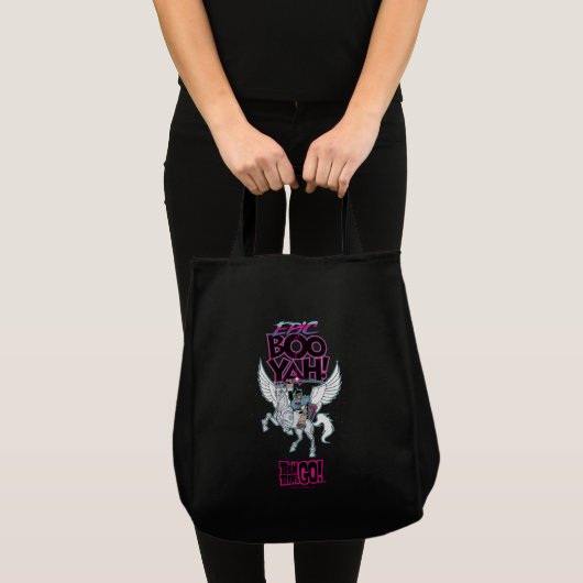 Tien Titans gaan! | Warrior Cyborg Riding Pegasus Tote Bag (Voorkant (product))