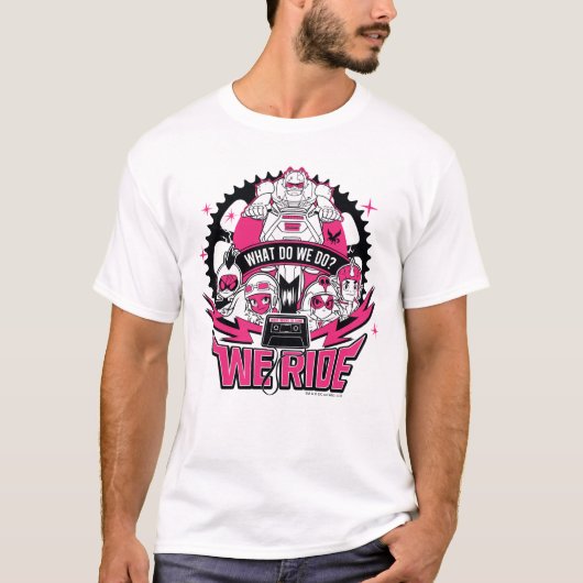 Tien Titans gaan! | "We Ride" Retro Moto Graphic T-shirt (Voorkant)