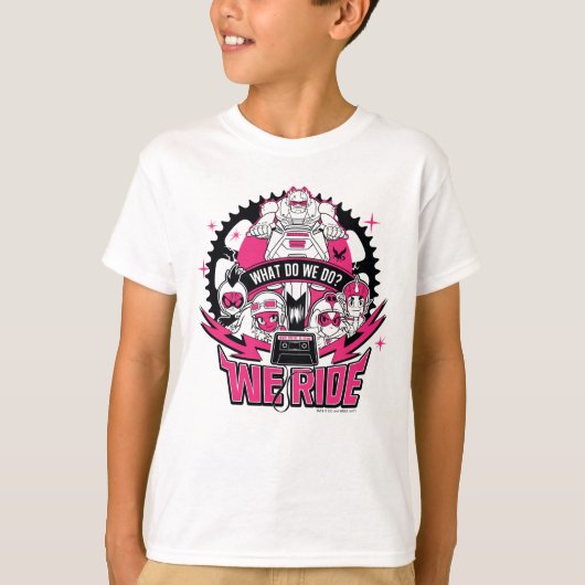 Tien Titans gaan! | "We Ride" Retro Moto Graphic T-shirt (Voorkant)