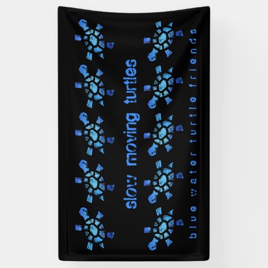 Tien-trage blauw waterschildpadden van 3'x5 spandoek (Verticaal)