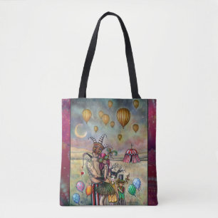Tien van Bekers Tarot Fantasie Kunst door Molly Ha Tote Bag