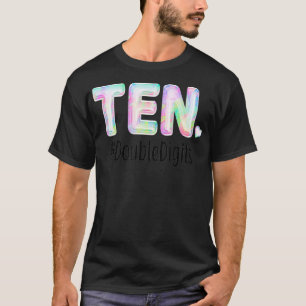 Tien verjaardag Dubbele cijfers Uitvoer 10e Dag Pa T-shirt