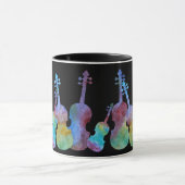 Tien Vibrant Violins op zwart Mok (Midden)