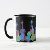 Tien Vibrant Violins op zwart Mok (Links)