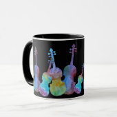 Tien Vibrant Violins op zwart Mok (Voorkant links)