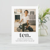 Tien vierkant Foto eerste uitnodiging op verjaarda (Staand voorkant)