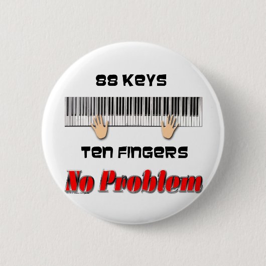 Tien vingers met 88 sleutels ronde button 5,7 cm (Voorkant)