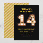 Tienage uitnodiging voor veertiende verjaardag (Voorkant / Achterkant)