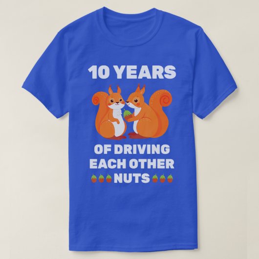 Tiende 10e Tin Wedding Jubileum Funny Couple H T-shirt (Design voorkant)