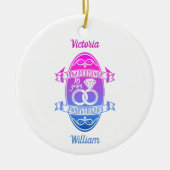 Tiende 10e trouwdag TIN ALUMINUM Keramisch Ornament (Voorkant)