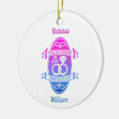 Tiende 10e trouwdag TIN ALUMINUM Keramisch Ornament (Links)