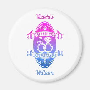 Tiende 10e trouwdag TIN ALUMINUM Magneet