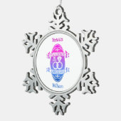 Tiende 10e trouwdag TIN ALUMINUM Tin Sneeuwvlok Ornament (Rechts)