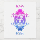 Tiende 10e trouwdag TIN ALUMINUM Wijn Etiket (Enkel label)