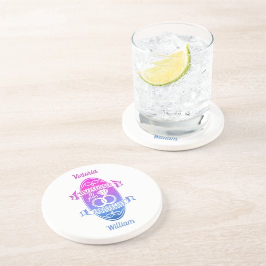 Tiende 10e trouwdag TIN ALUMINUM Zandsteen Onderzetter (Zijkant)