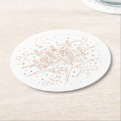 Tiende dag kerstpapieren Onderzetters / wit (Gebogen)