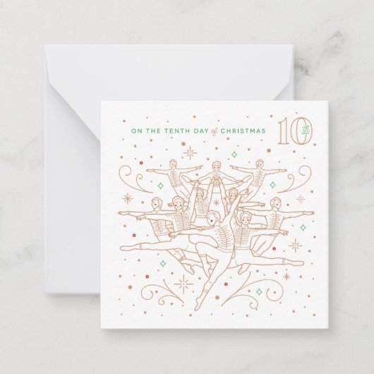 TIENDE DAG VAN KERST / Briefkaart met schrijfblok (Voorkant)